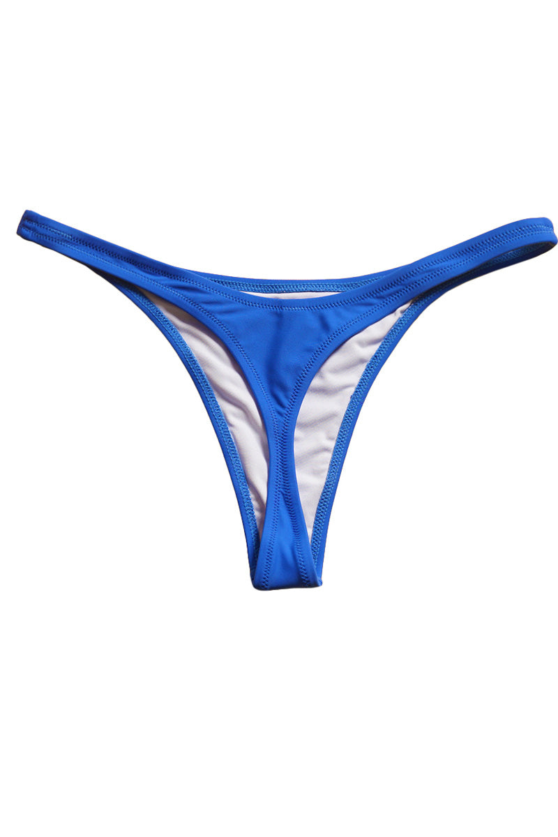 Maui Metallic G String Thong Bikini Bottom - Blue
